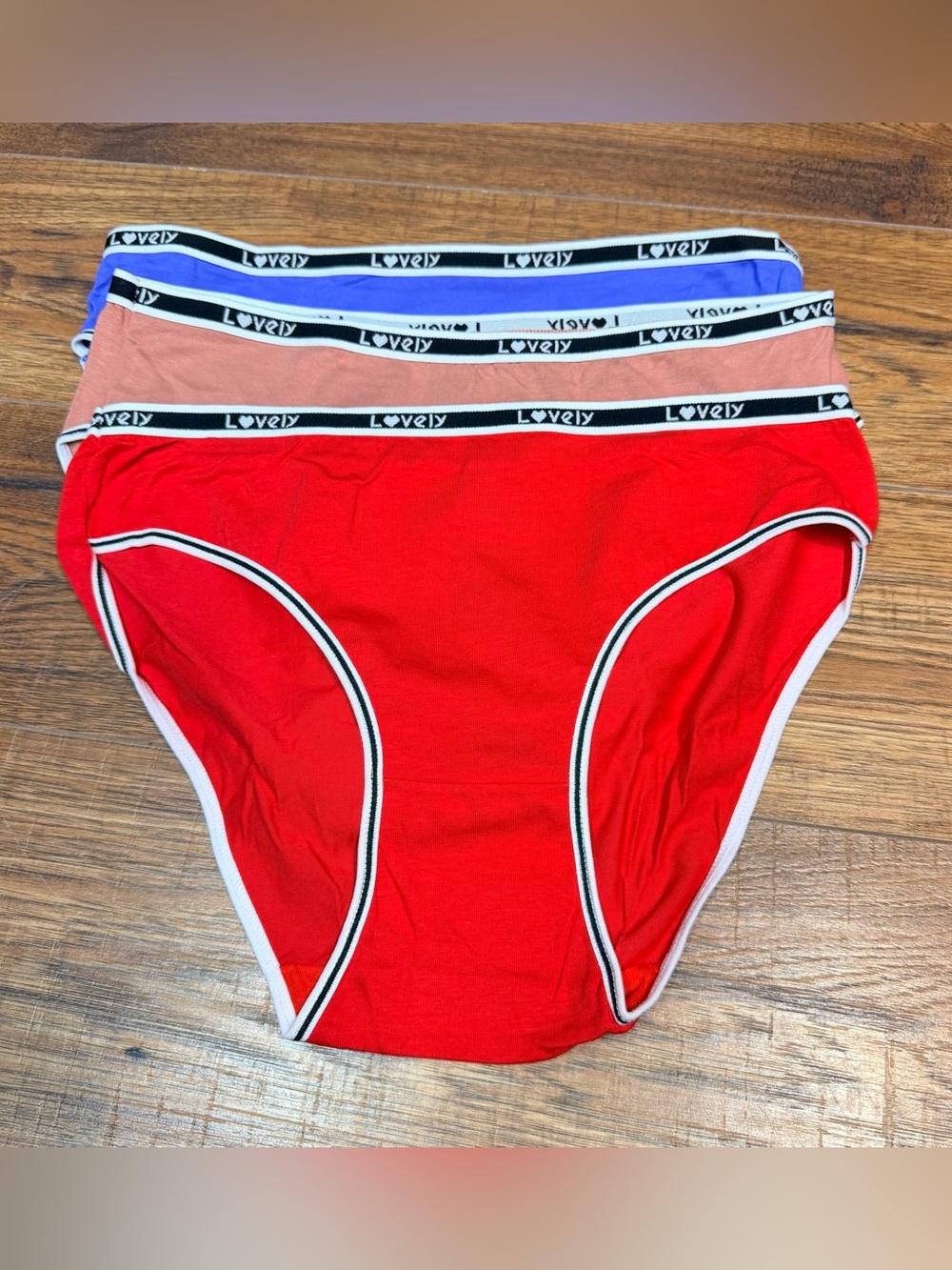 3-Pack Women's Briefs — Brand,Red , Beige, Royal Blue sk 388